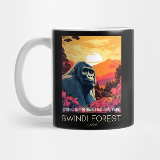 A Pop Art Travel Print of Bwindi Impenetrable National Park - Uganda Mug